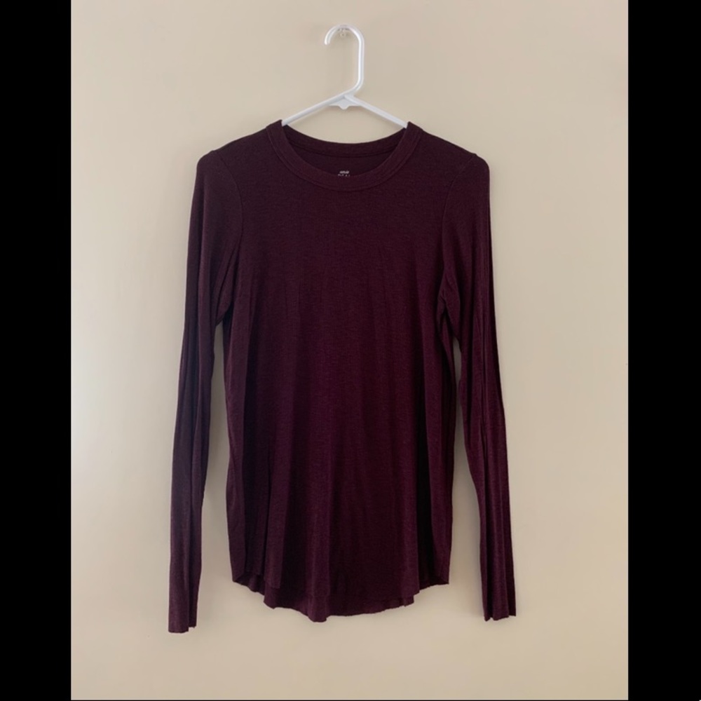 Aerie Real Soft Burgundy Long Sleeve Tee